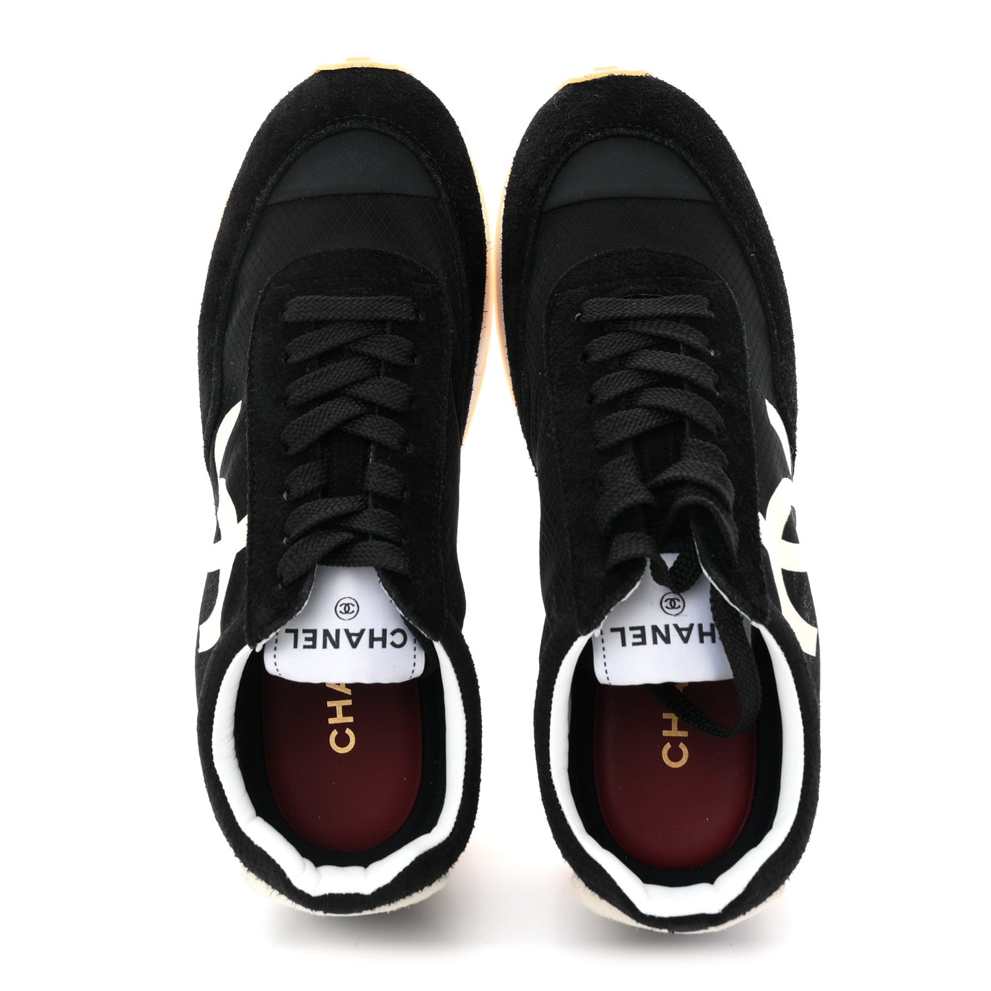 Mesh Suede Calfskin Womens Logo Sneakers 38 Black White