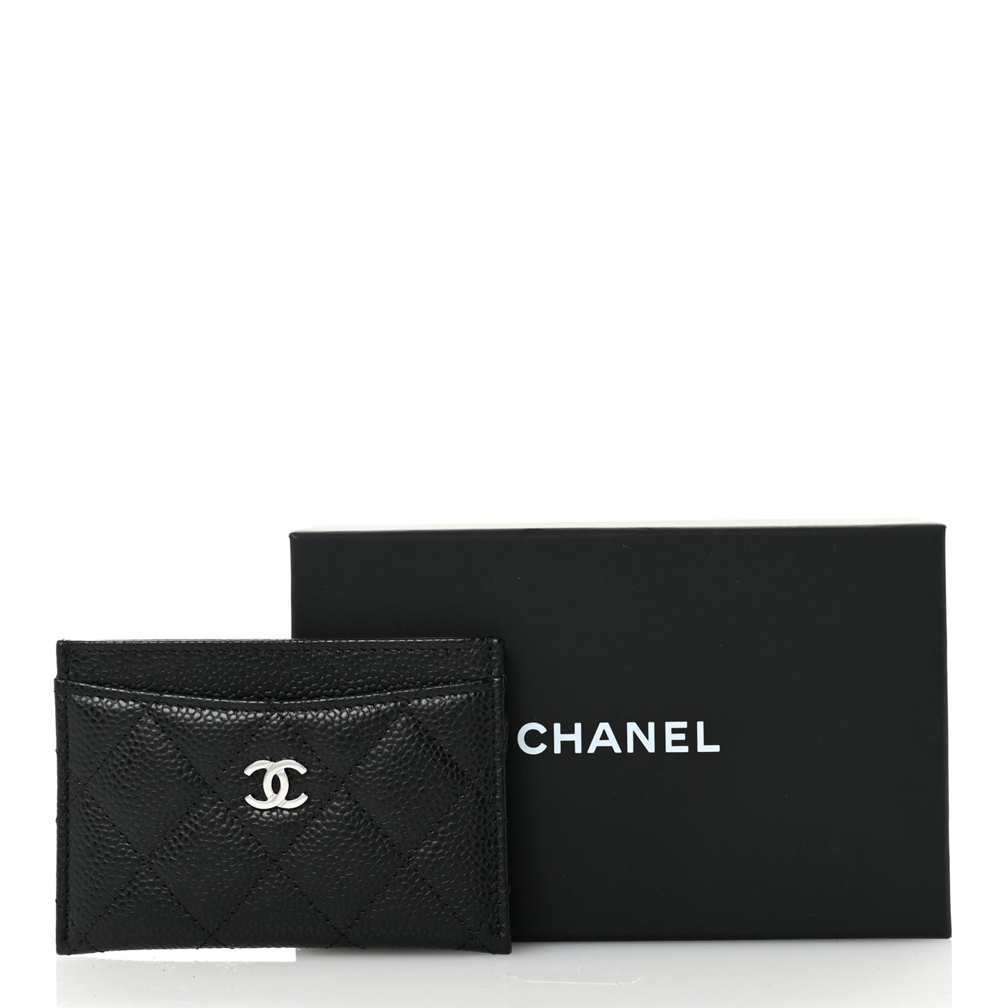 Caviar Quilted Card Holder Black