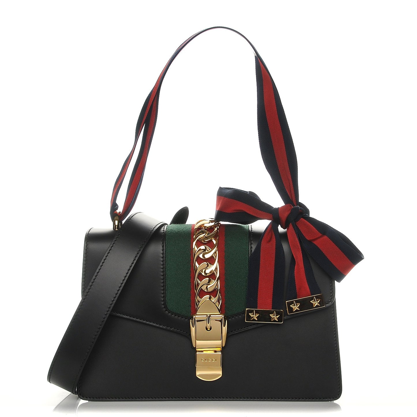 Calfskin Small Sylvie Shoulder Bag Black