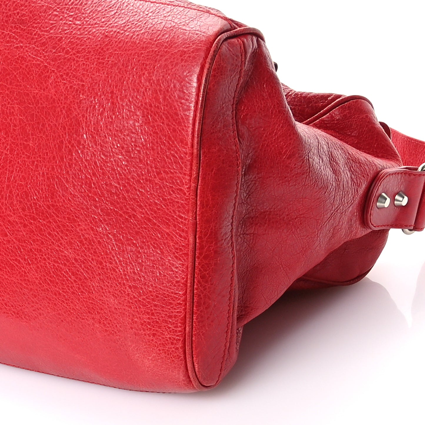 Agneau Classic Hardware Small Squash Duffel Bag Rouge Cardinal