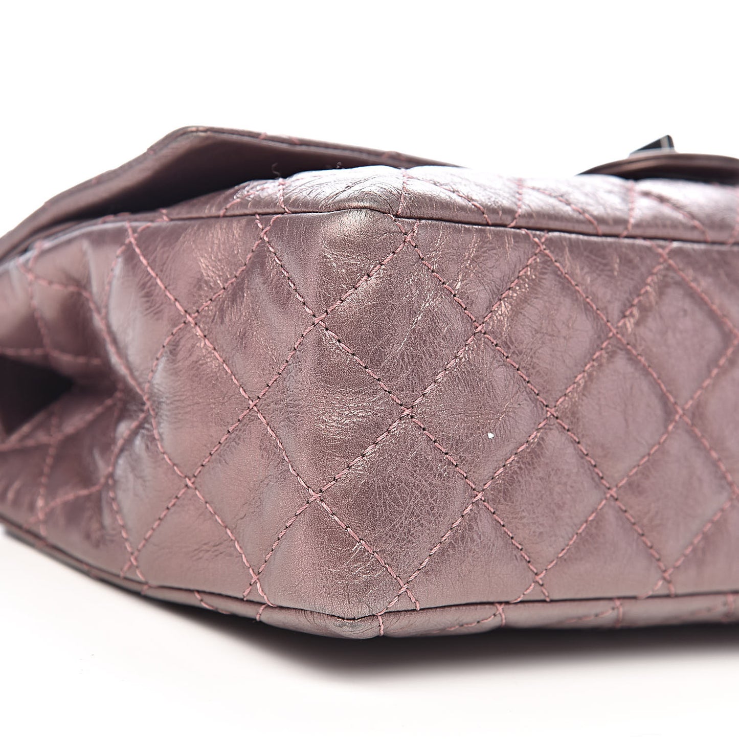 Metallic Aged Calfskin Quilted 2.55 Reissue 226 Flap Rose Fonce