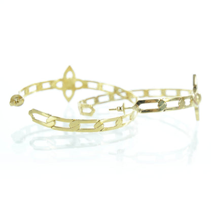 Louis Vuitton Swarovski Strass Flower Power Hoop Earrings 2 of 5