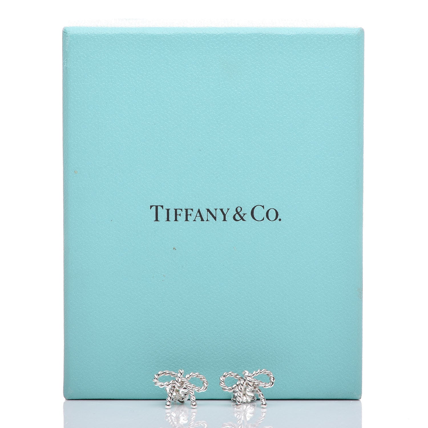 Tiffany Sterling Silver Textured Twist Bow Earrings 6 of 6