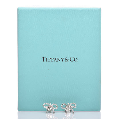 Tiffany Sterling Silver Textured Twist Bow Earrings 6 of 6