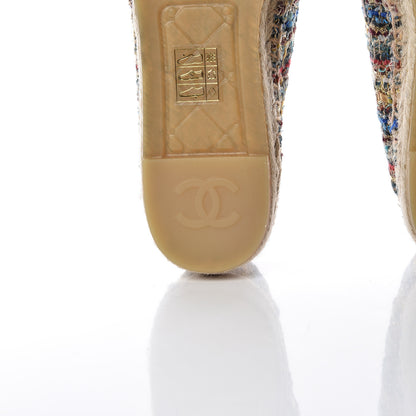 Chanel Tweed Grosgrain CC Espadrilles 38 Multicolor 7 of 10