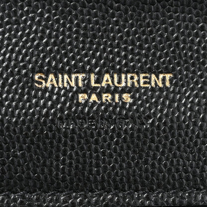 Saint Laurent Grain De Poudre Matelasse Chevron Monogram Envelope Clutch Black 6 of 15