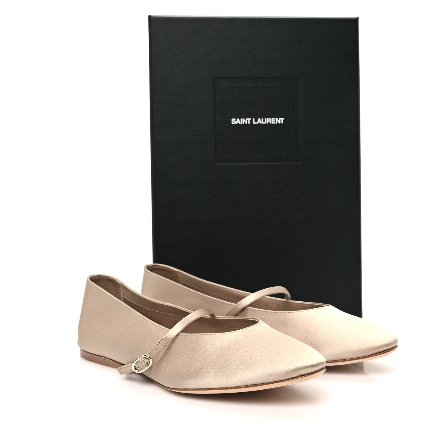 Saint Laurent Satin Gio Ballet Flats 40 Partridge Pink 10 of 10