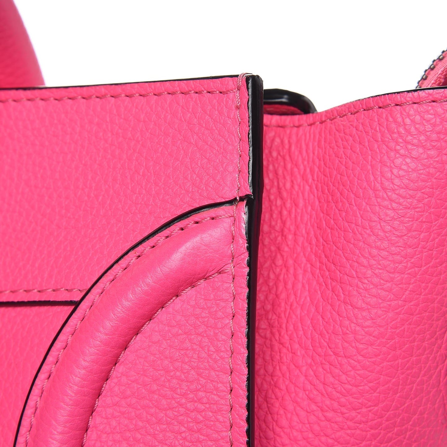 Drummed Calfskin Mini Luggage Fluo Pink