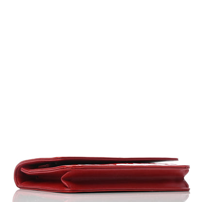 Chanel Patent Camellia Embossed Wallet On Chain WOC Dark Red 4 of 11
