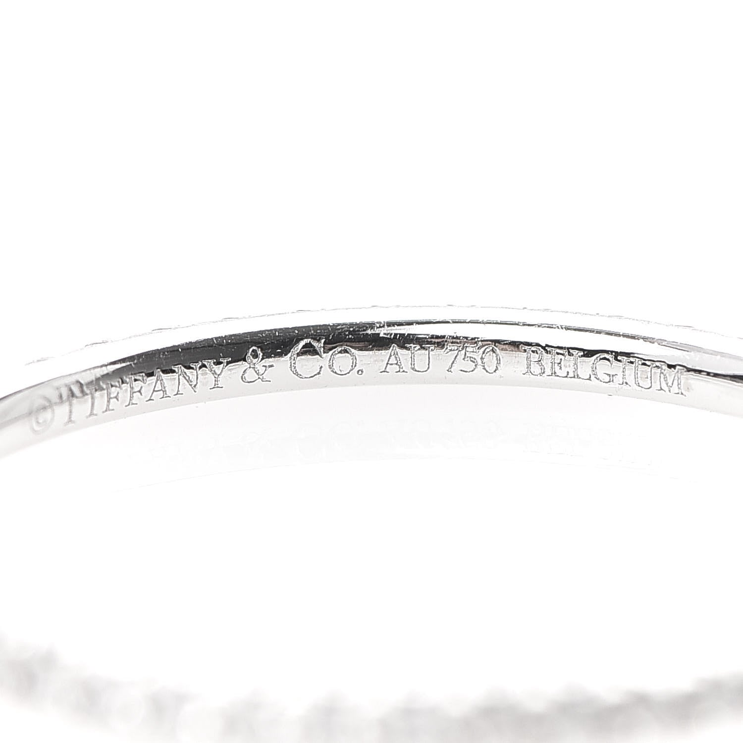 Tiffany 18K White Gold Diamond Metro Band Ring 57 8 5 of 5