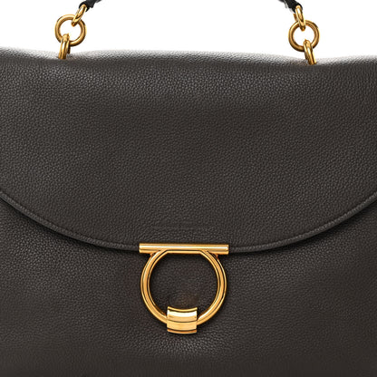 Salvatore Ferragamo Calfskin Medium Margot Top Handle Satchel Flannel 7 of 9