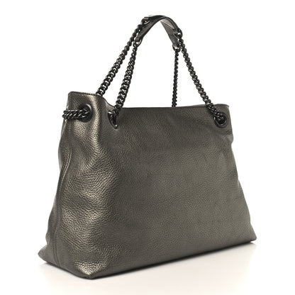 Gucci Metallic Pebbled Calfskin Medium Soho Chain Shoulder Bag Sasso 3 of 12