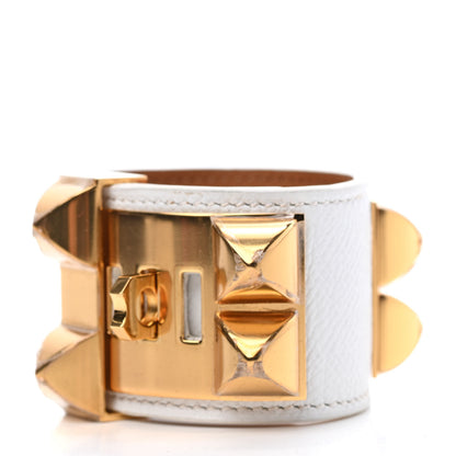 Hermes Epsom Collier de Chien CDC Bracelet S White 2 of 4