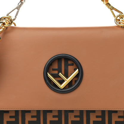 Fendi Vitello Century F is Fendi FF Embossed Kan I Shoulder Bag Orzo Tobacco 9 of 16