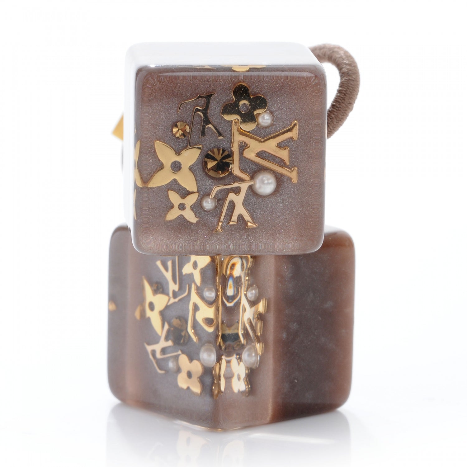 Louis Vuitton Swarovski Crystal Resin Inclusion Hair Cubes Praline 1 of 4