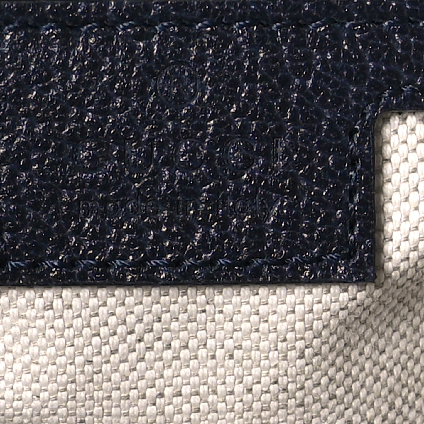 GG Supreme Monogram Textured Calfskin Web Medium Ophidia Shopping Tote Beige Blue