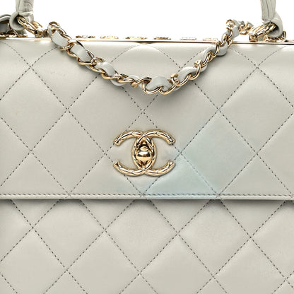 Chanel Lambskin Quilted Small Trendy Chain CC Flap Dual Handle Bag Light Blue 8 of 11