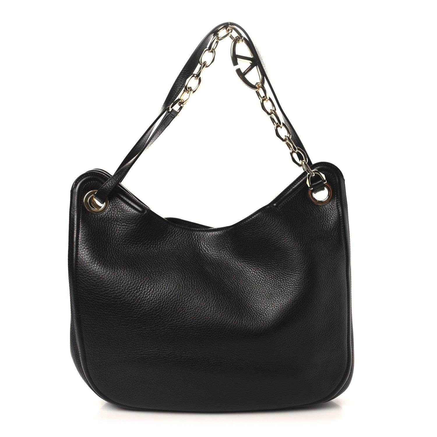 Valentino Garavani Nappa Maxi Vlogo Gate Hobo Bag Black 1 of 10