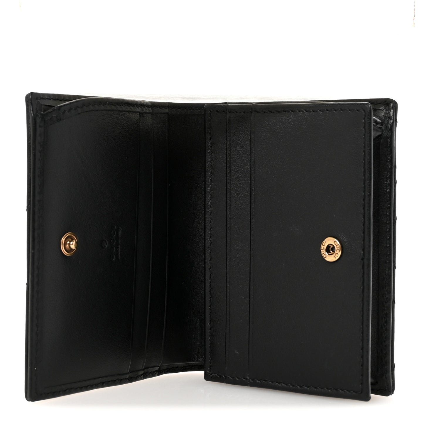 Calfskin Matelasse GG Marmont Card Case Wallet Black