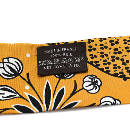 Hermes Silk Les Leopards Twilly Miel Black White 3 of 5