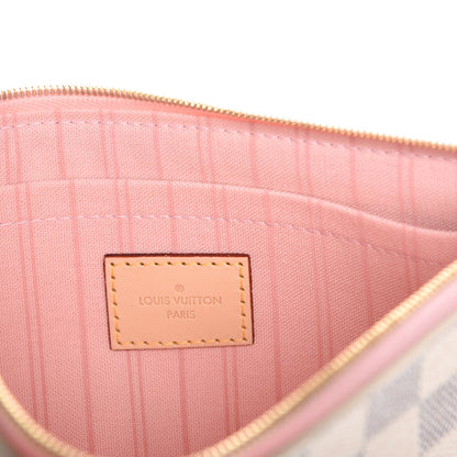 Louis Vuitton Damier Azur Neverfull MM GM Pochette Rose Ballerine 6 of 8