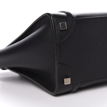 Celine Drummed Calfskin Micro Luggage Black 5 of 10
