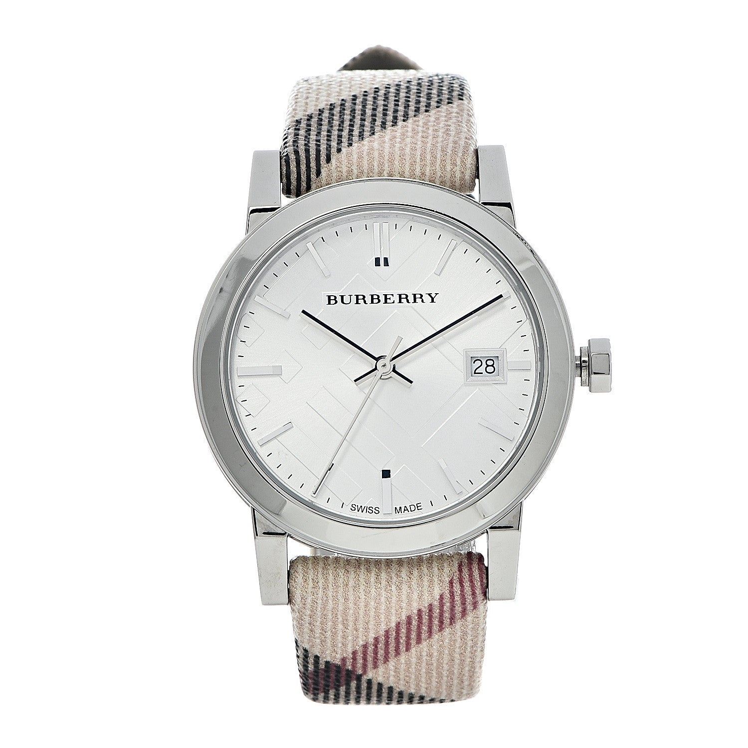 Burberry Stainless Steel Calfskin 34mm Heritage Nova Check Quartz Watch BU9113 1 of 9