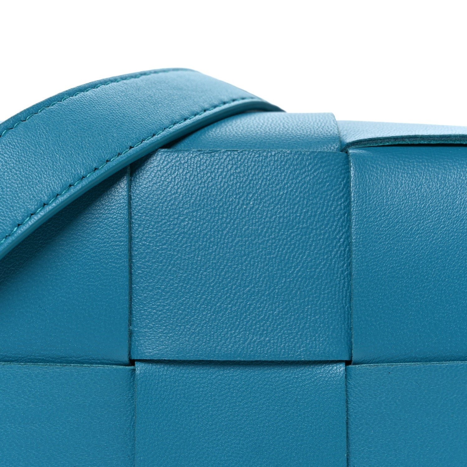 Bottega Veneta Lambskin Maxi Intreccio Candy Cassette Crossbody Bag Petrol Blue 6 of 8