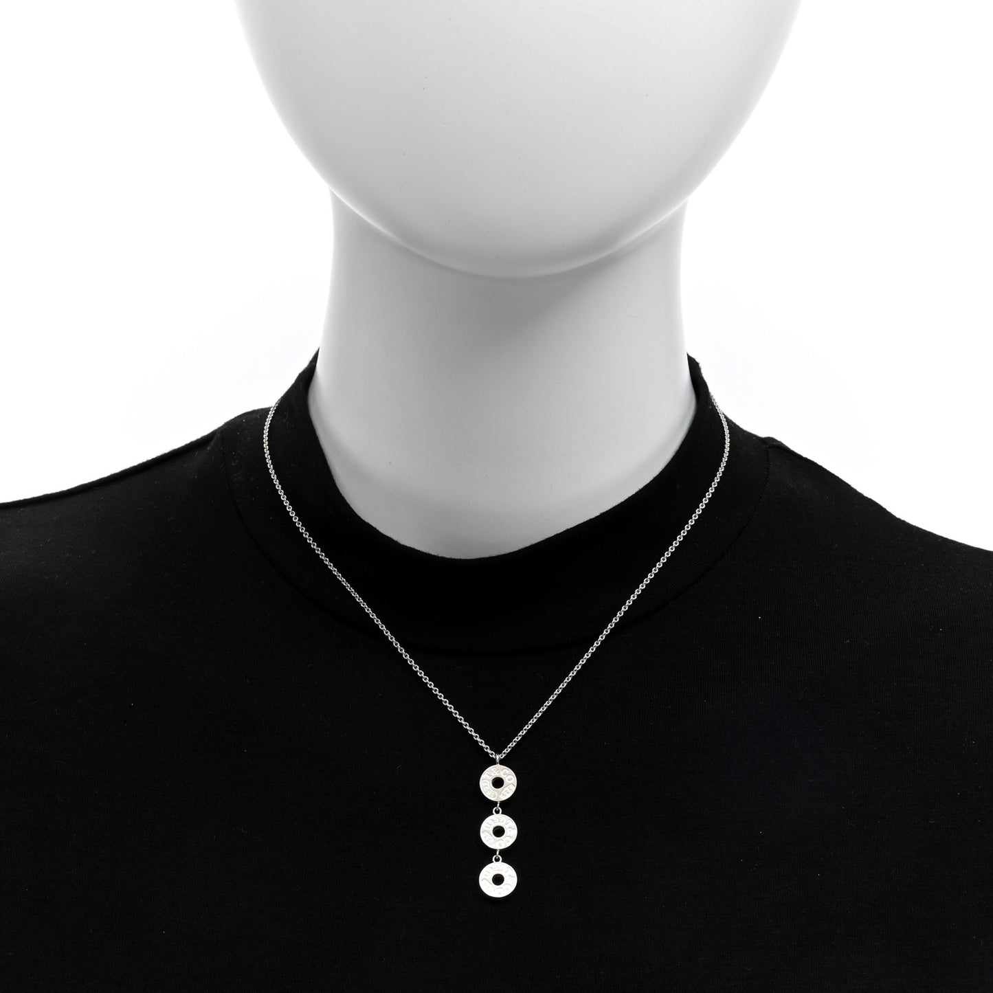 Sterling Silver 1837 Triple Circle Drop Pendant Necklace