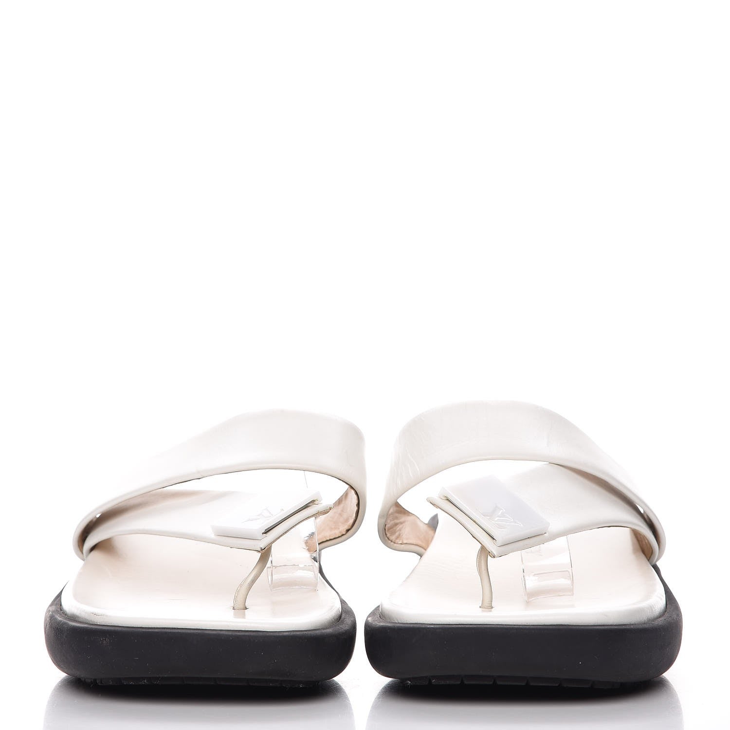 Louis Vuitton Calfskin Sandals 37 White 2 of 13