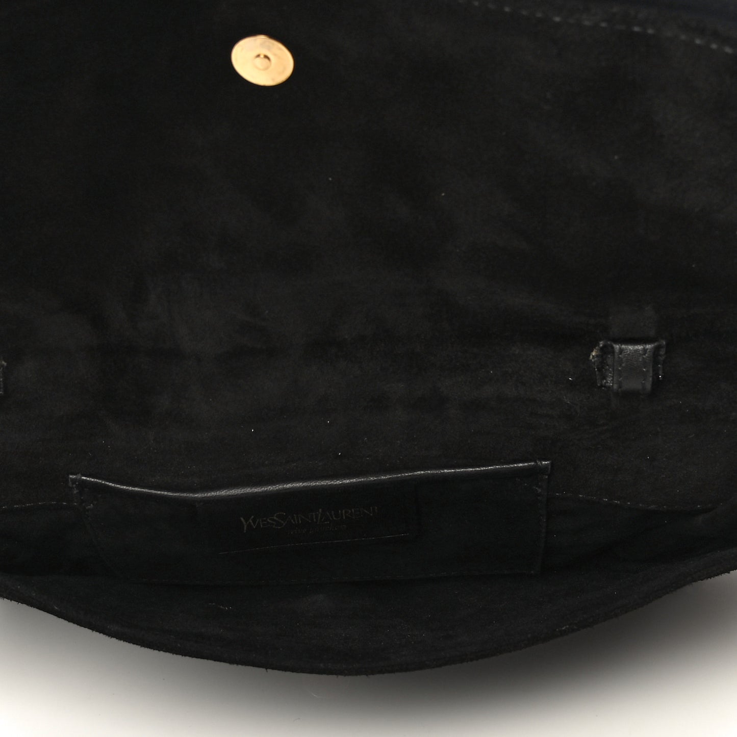 Calf Hair Ruffle Leopard Print Fold-Over Clutch Black