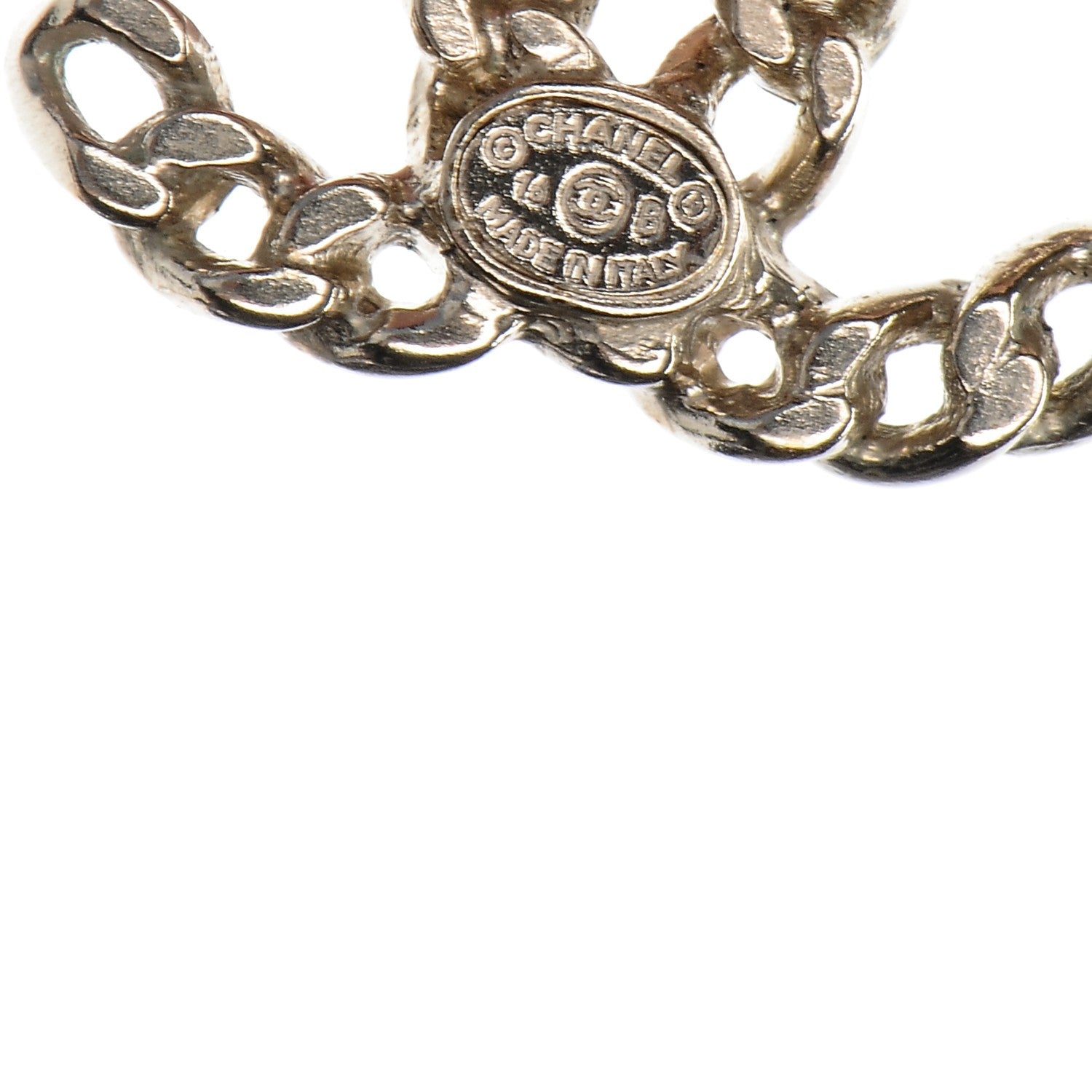 Chanel Metal Chain Link CC Earrings Gold 4 of 5