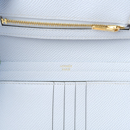 Hermes Epsom Verso Bearn Compact Wallet Vert Criquet Bleu Brume 5 of 7
