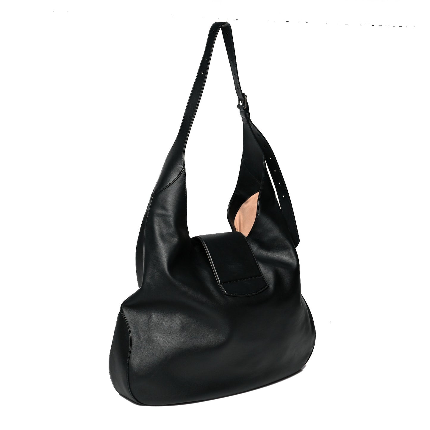 Calfskin Dog Embroidered Extra Large Dionysus Hobo Black