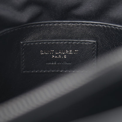 Saint Laurent Sheepskin Matelasse Chevron Monogram Monochrome Large College Satchel Black 5 of 14