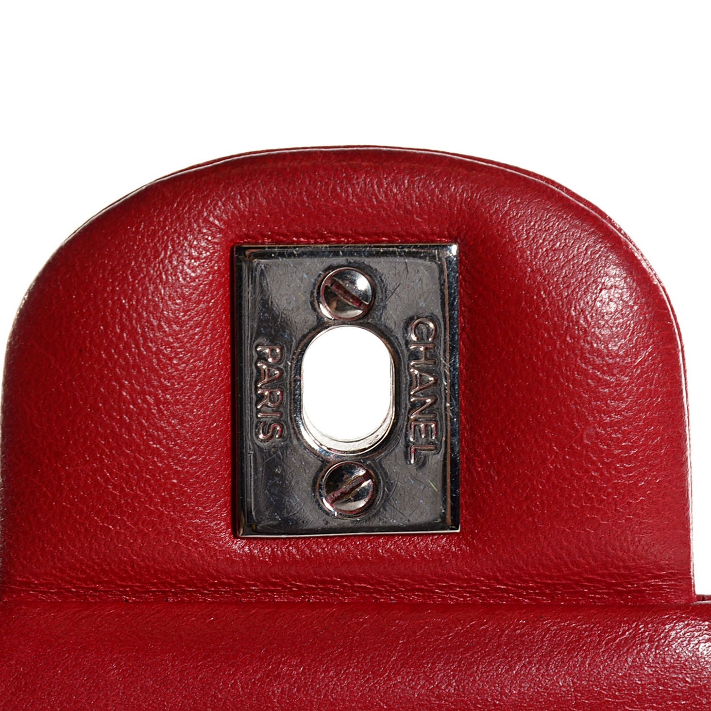 Lambskin Quilted Medium Double Flap Red
