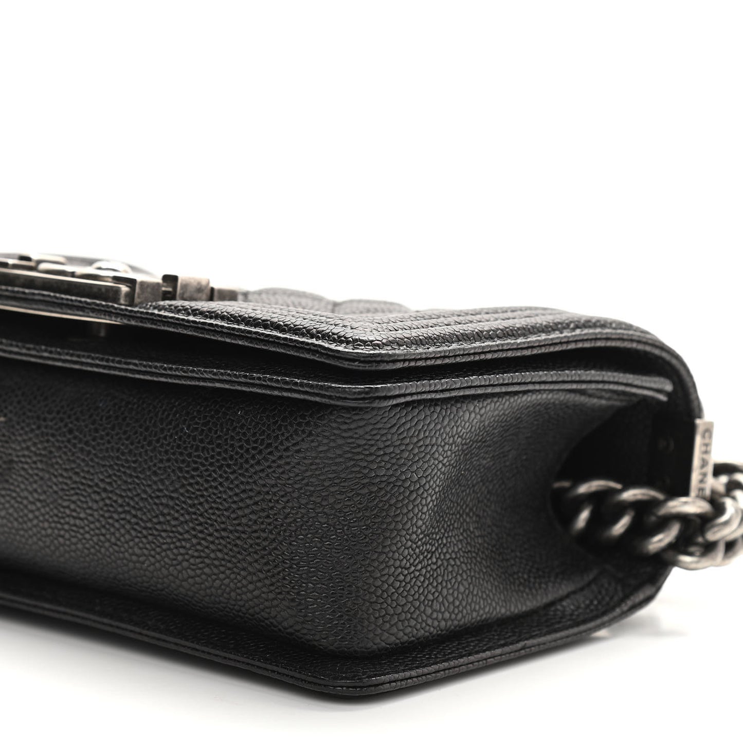 Caviar Quilted Small Boy Flap Black