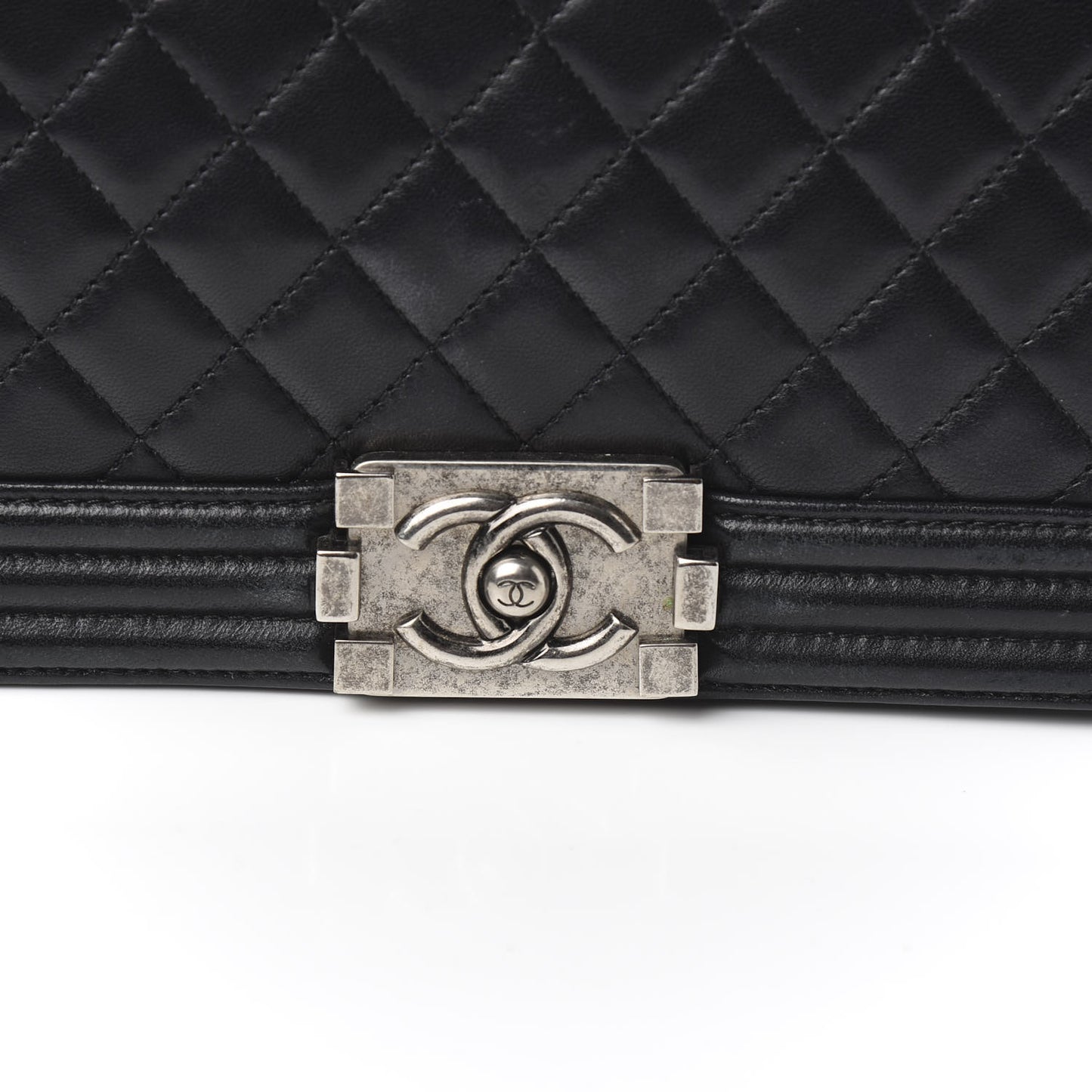 Lambskin Quilted Medium Boy Flap Black