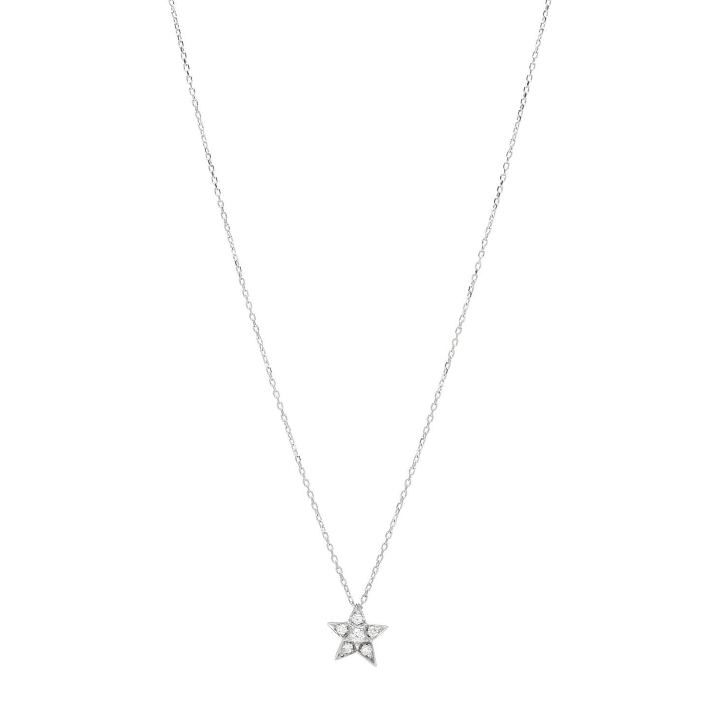 18K White Gold Diamond Small Comete Geode Pendant Necklace