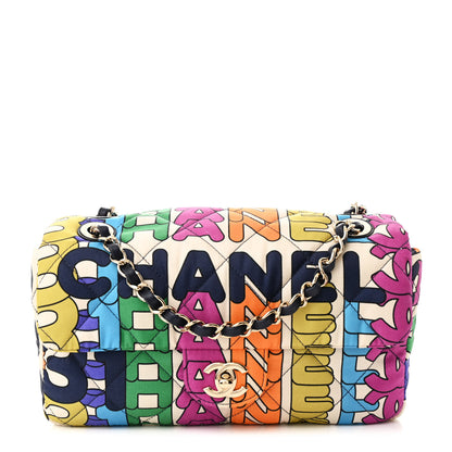 Chanel Printed Fabric Quilted Logo Single Flap Bag Multicolor 1 of 10
