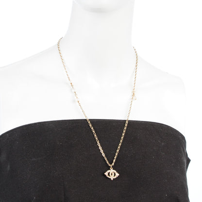 Chanel Pearl Crystal CC Necklace Gold 2 of 6