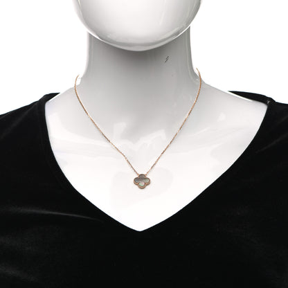 Van Cleef & Arpels 18K Rose Gold Gray Mother of Pearl Vintage Alhambra Pendant Necklace 2 of 6