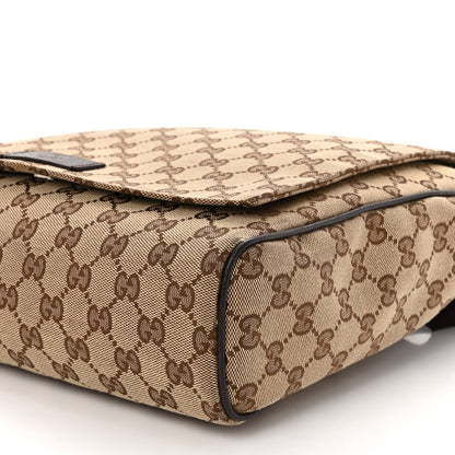 Gucci Monogram Small Flap Messenger Bag Beige Dark Brown 9 of 10