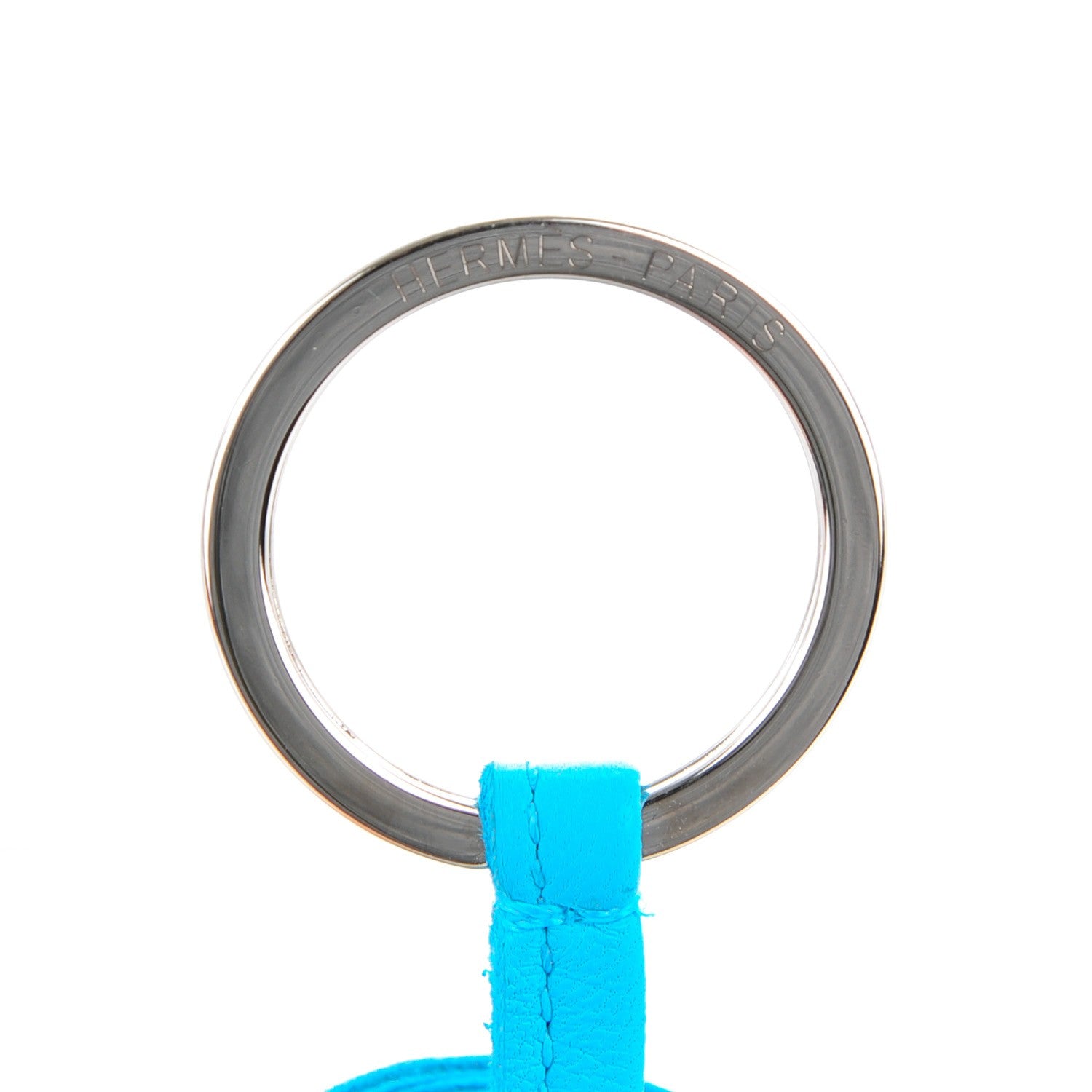 Hermes Lambskin Carmen Tassel Key Holder Bleu Azteque 3 of 4