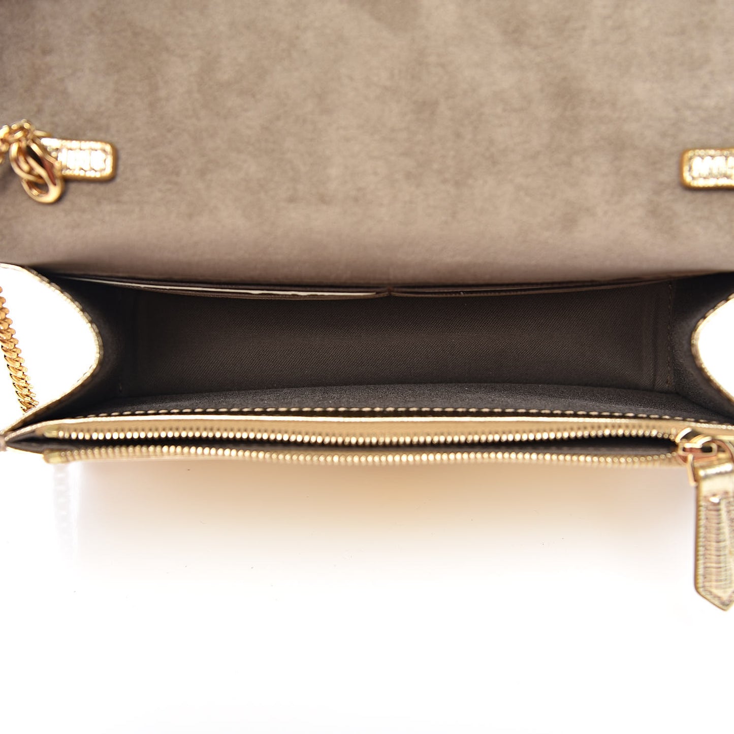 Vitello Mirror Elite Tube Wallet on Chain Gold