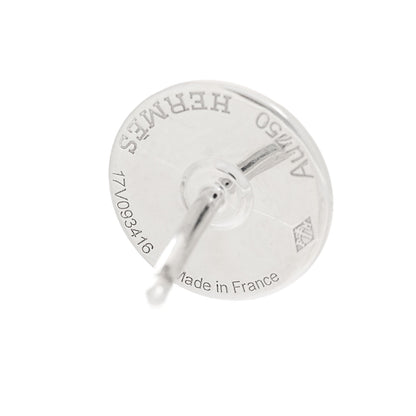 Hermes 18K White Gold Diamond Small Gambade Earrings 5 of 6