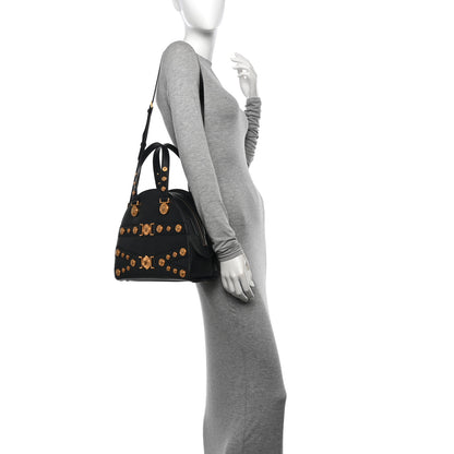 Versace Calfskin Medallion Tribute Bowling Bag Black 2 of 11