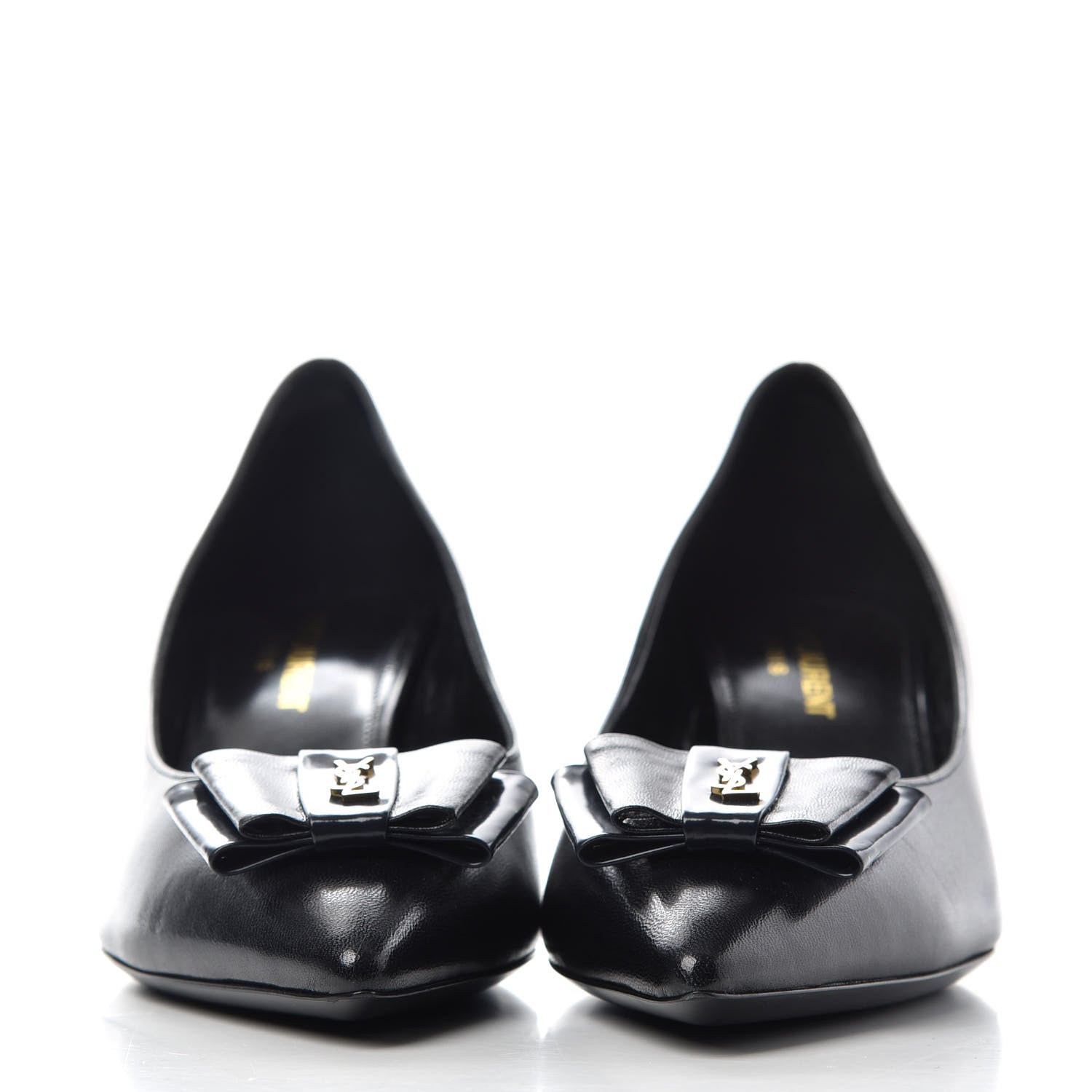 Saint Laurent Calfskin Bow Anais Pumps 37.5 Black 2 of 10
