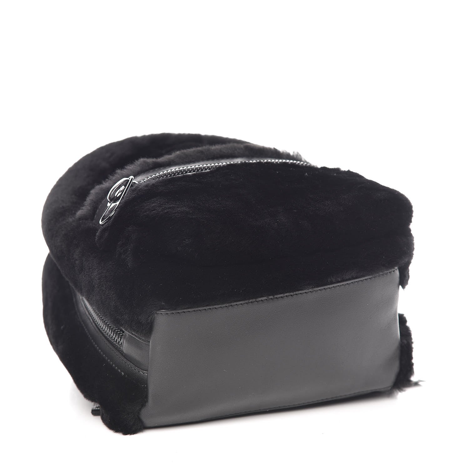 Alexander Wang Shearling Rubberized Lambskin Backpack Black 4 of 10