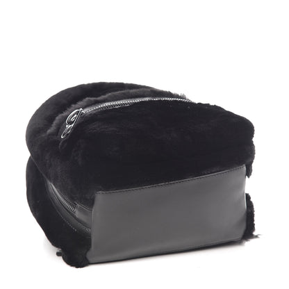 Alexander Wang Shearling Rubberized Lambskin Backpack Black 4 of 10
